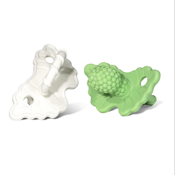 Razberry Silicone Teether Pacifier – Teething Relief for Infants, Food-Grade, Bpa-Free, Hands-Free Design, Natural Berrybumps Fruit Texture for Sensory Development, Freezable – Red