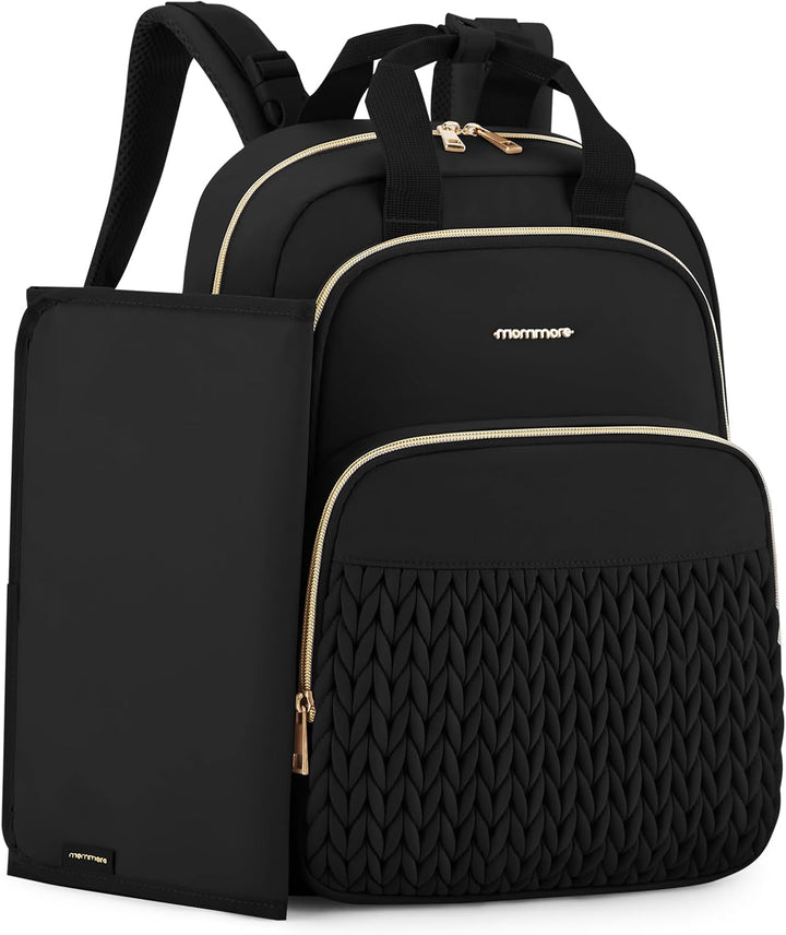 Diaper Bag Small Diaper Backpack Stylish Baby Travel Backpacks with Insulated Pockets, Changing Pad, Stroller Straps