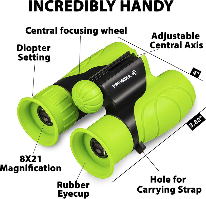 Binoculars for Kids, Set with Magnifying Glass & Compass Purple - Perfect Toy for Little Boys and Girls, Kids Binoculars for 3-12 Years Boys and Girls Present for Toddler