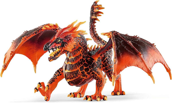 Eldrador Creatures - 8" Lava Dragon Toy - Movable Wing Action Figure for Boys and Girls - Mythical Creature Figures - Fantasy Beast Figurine - Red Monster Dragon Toys - Kids Ages 7+ | 70138