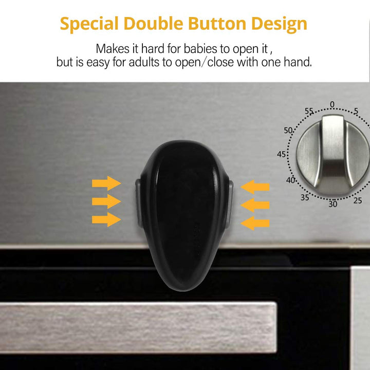 Mom'S Choice Gold Awards Winner -  1 Pack Childproof Oven Door Lock, Oven Front Lock Easy to Install & Heat-Resistant Material No Tools Need or Drill (Black)(Only for Flat Surface)