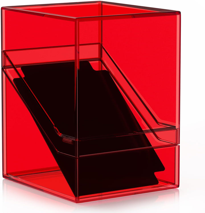 Card Deck Cases, 6 Pack Acrylic Commander Deck Box Holding 100+ Sleeved Cards with 6 Dividers, Clear Card Storage Box Fit for MTG, TCG, Sports Cards