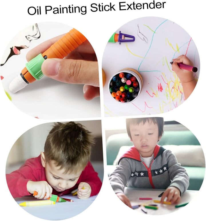 45Pcs Crayon and Sharpener for Oil Painting Crayon Extenders Comfortable to Use for Artists and Creative Projects