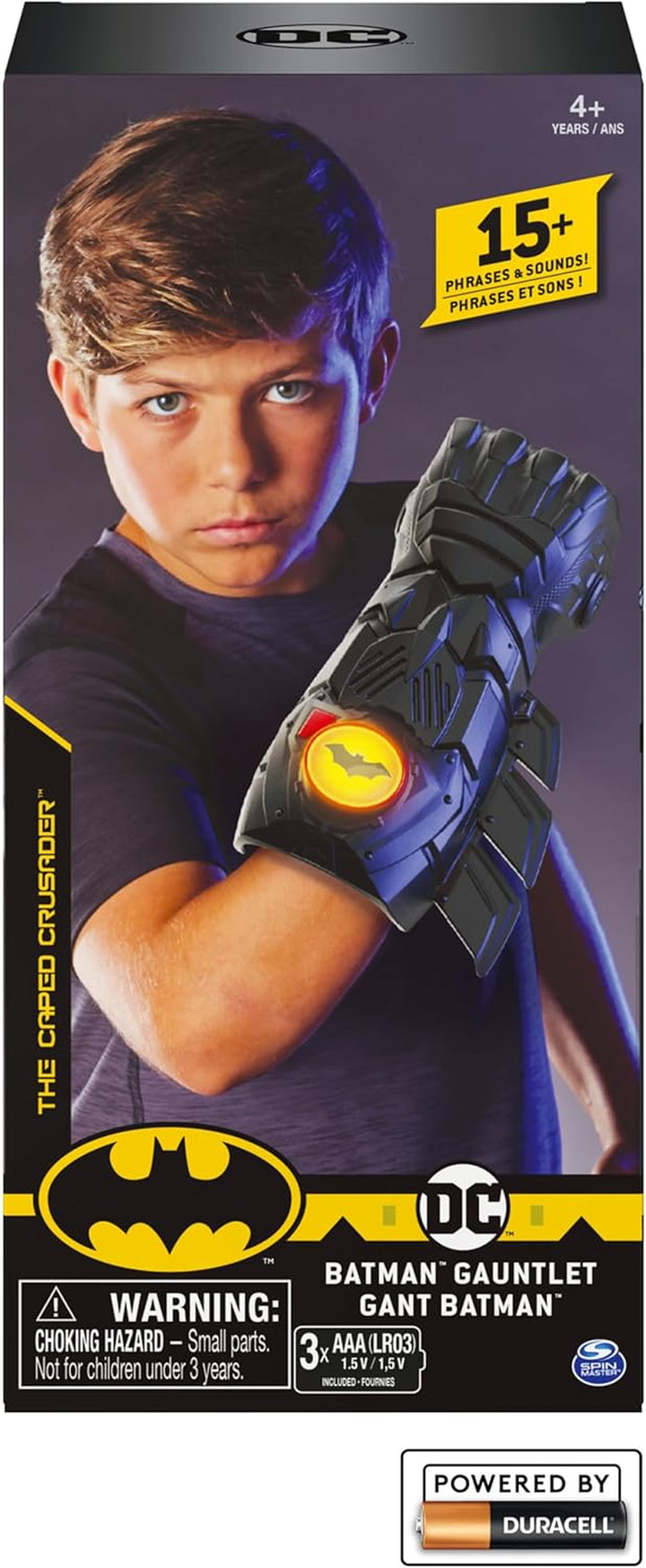 Batman, Interactive Gauntlet with over 15 Phrases and Sounds, Halloween Costume for Kids Toys for Boys Aged 4 and Up