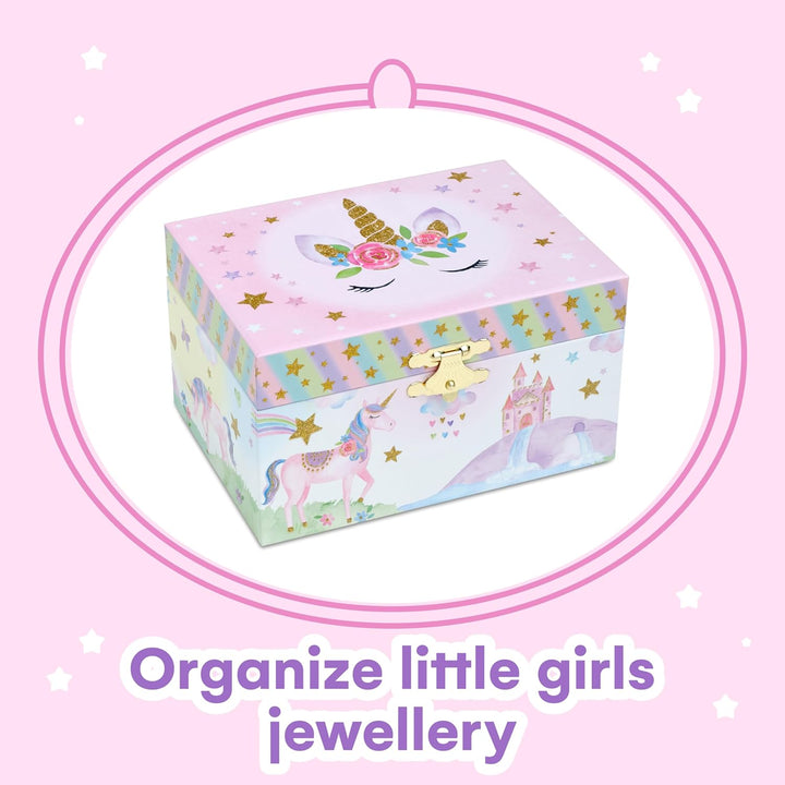 Jewelry Box for Girls - Girls Bedroom Accessories, Musical Jewelry Boxes with Spinning Unicorn Doll, Beautiful Dreamer Tune - Perfect Unicorn Birthday Gift for Kids 3 and Up