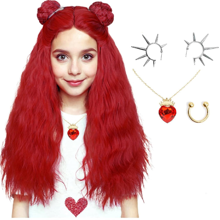 White Blonde Braided Wig for Kids Girls, 19.69'' Long Platinum Blonde Princess Kids Wig + Wig Cap for Halloween Party Costume Cosplay