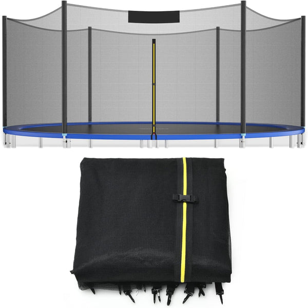Trampoline Net, Trampoline Enclosure for 8 10 12 14 15 16Ft round Trampoline with Double-Headed Zippers & Buckles, Weather-Resistant Sun-Protective Trampoline Replacement Net