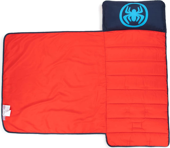 Marvel Spidey & His Amazing Friends Go Spidey Nap Mat – Built-In Pillow and Blanket - Super Soft Microfiber Kids'/Toddler/Children'S Bedding, Ages 3-7