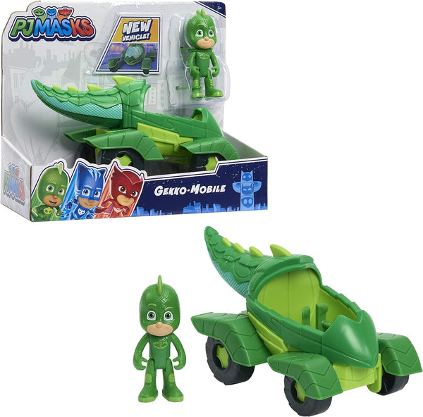 Gekko & Gekko Mobile, 2-Piece Articulated Action Figure and Vehicle Set, Green, Kids Toys for Ages 3 up by