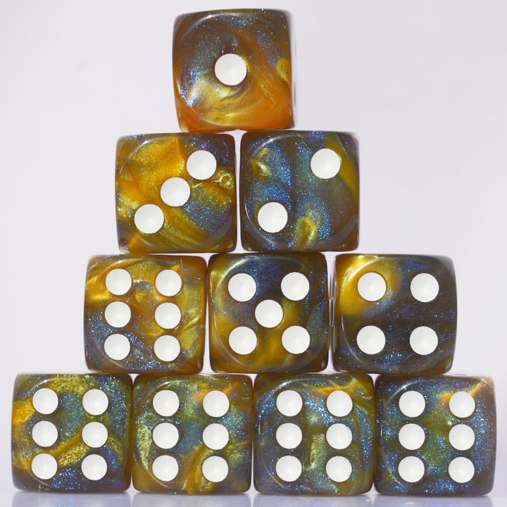 10 PC D6 Dice 16Mm Acrylic Dice Set for RPG MTG DND Dice Table Games and Board Games (Pink + Blue)