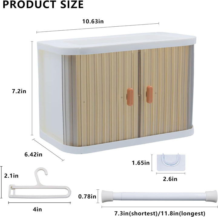 Foldable Doll Wardrobe Storage Box Compatible with Labubu Clothes with 10 Hangers & Rod - Stackable Organizer Cabinet for 15/17Cm Doll Clothes with Dust-Resistant Cover and Display Shelf