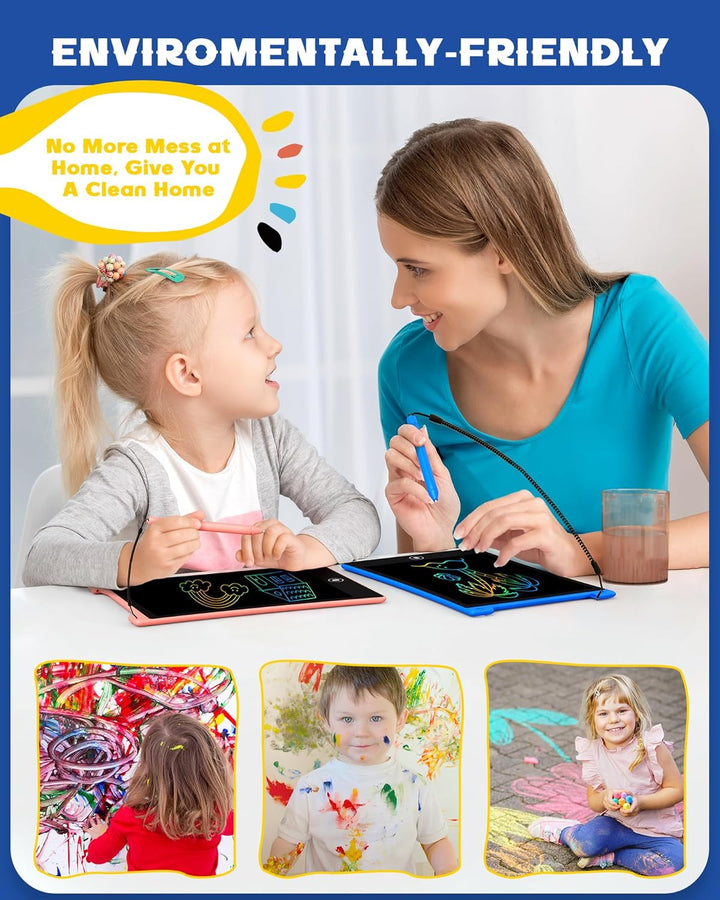 2 Pack LCD Writing Tablet with Stylus, 8.5 Inch Colorful Doodle Board Drawing Pad for Kids, Travel Games Activity Learning Toys, Birthday Gift for Age 3 4 5 6 7 8 Year Old Boys Girls