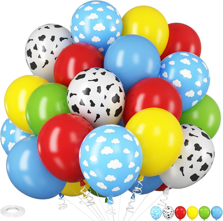 Dusty Blue and Gold Balloons, 60 PCS 12 Inch Slate Fog Pastel Baby Blue Sand White and Gold Balloons for Baby Boy Shower Bridal Shower Birthday Wedding Party Decorations