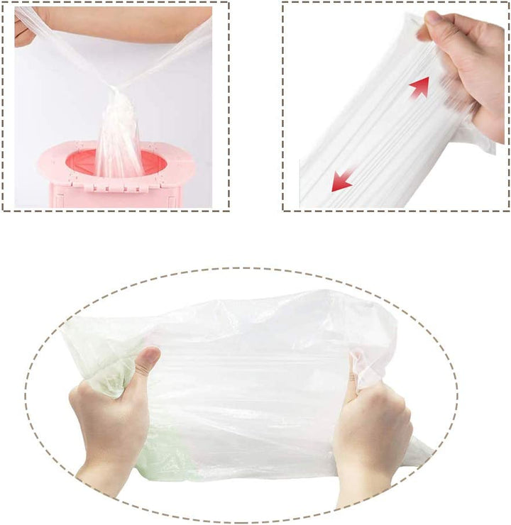 100Pack Potty Chair Liners with Drawstring,Toilet Seat Potty Bags Cleaning Bag for Kids Toddlers,Baby Training Seat