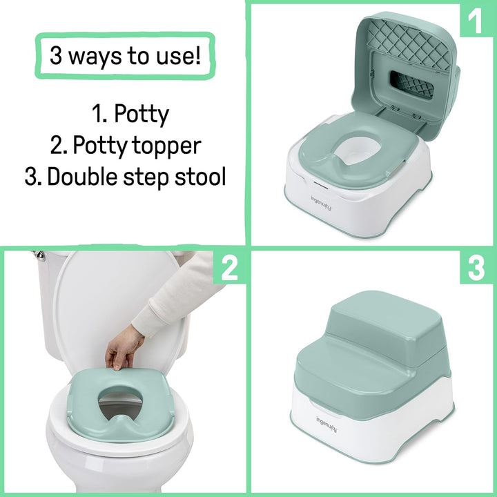 Prepare to Potty 3-In-1 System - Potty Training Toilet, Topper, Step Stool, Easy Setup, for Toddlers Ages 18 Months+