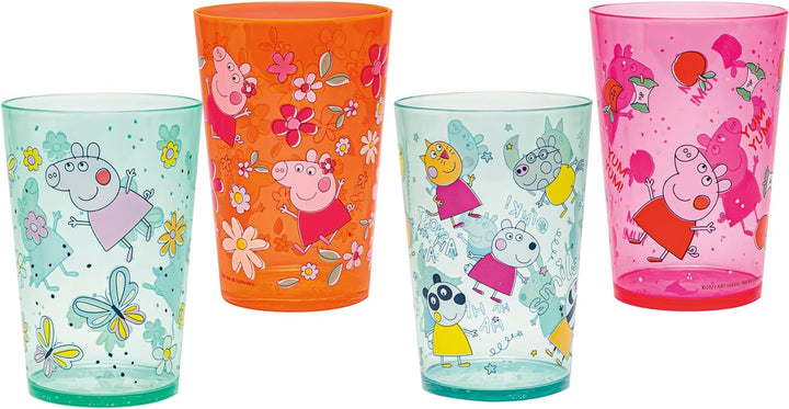 Bluey Nesting Tumbler Set Includes Durable Plastic Cups with Variety Artwork, Fun Drinkware Is Perfect for Kids (14.5 Oz, 4-Pack, Non-Bpa)