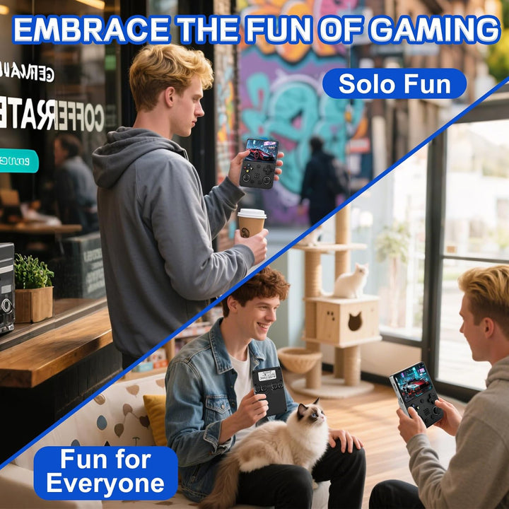 RG36PRO Retro Handheld Game Console - with Open Source System,3.5" IPS Screen,Support 30,000+ Classic Games,64G TF Card, Portable Gaming Player for Travel,Gift for Teen or Partner -Black