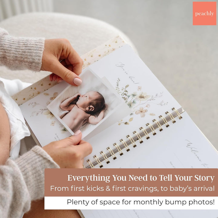 Pregnancy Journal - Linen Pregnancy Book to Capture Every Milestone - Pregnancy Must Haves - Baby Book Keepsake Pregnancy Journals for First Time Moms and Experienced Moms