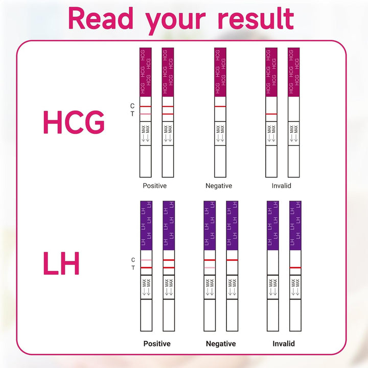 Ovulation Test Strips and Pregnancy Test Strips Kit, Ovulation Strips Fertility Test for Women, 30 LH Test + 10 HCG Test, Ovulation Predictor Kit for Home