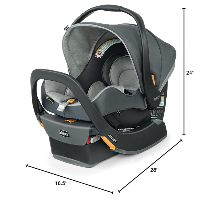 Keyfit® 35 Cleartex® Infant Car Seat and Base, Rear-Facing Seat for Infants 4-35 Lbs., Includes Infant Head and Body Support, Compatible with  Strollers, Baby Travel Gear | Cove/Grey