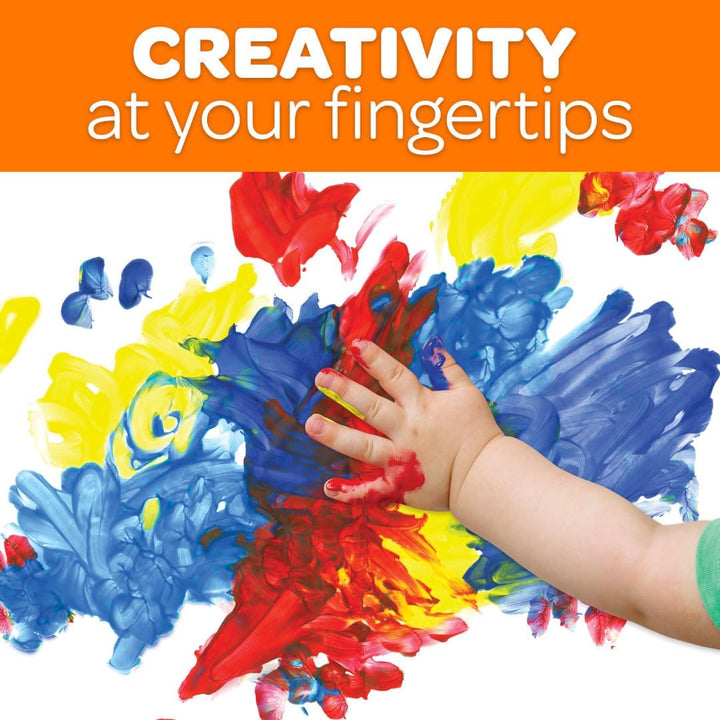 Washable Finger Paints (6Ct), Toddler Paint Set, Nontoxic Finger Paint for Kids, Arts & Crafts Supplies for Toddlers, Teacher Classroom Must Have [Amazon Exclusive]