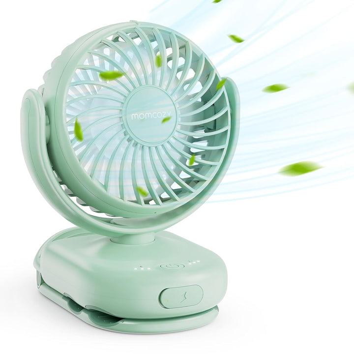 Portable Fan with Clip | 4-Speed Mini-Fan for Carrier | Personal Fans Ultra Lighter 0.26Lb | Gaps ≤4.5Mm | Handheld Cooling | Rechargeable Rotate for Diaper Backpack/Stroller/Carrier/Chair