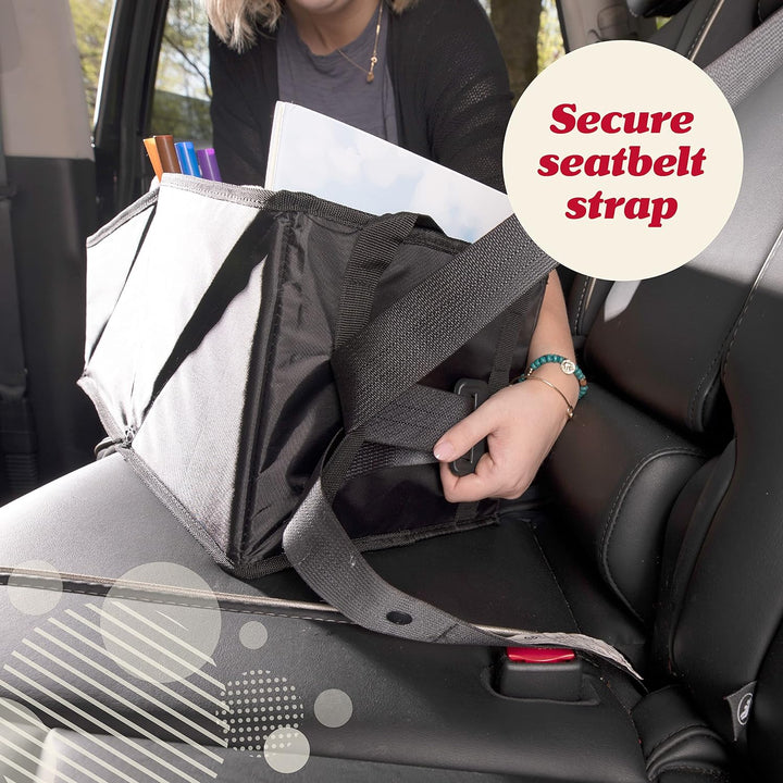 Backseat Car Organizer for Front & Rear Seats - Black Oxford - 9 Compartments & Cup Holders for Travel & Road Trip Essentials for Kids - Fits Cars, Trucks & Vans