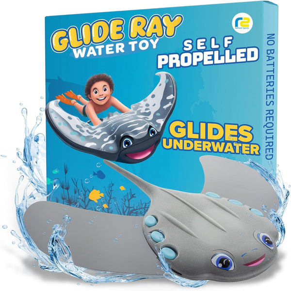 Swimming Pool Toys for Kids: Stingray Pool Torpedo Swim Toy - Self Propelled Water Toy Glides Underwater - Best Water Games & Outdoor Gifts for Boys & Girls - Diving Toys for Kids Ages 4 5 6 7 8 9 10
