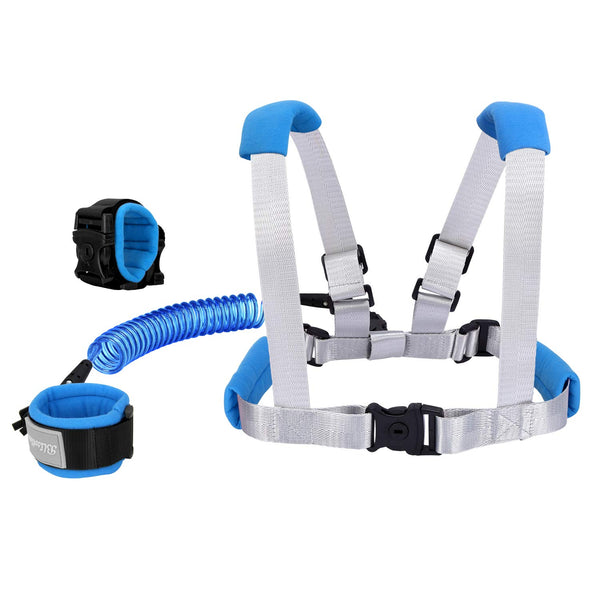 2 in 1 Toddler Leash - anti Lost Wrist Link for Toddlers - Toddler Harness, Baby Leash, Leash for Toddlers, Wrist Leashes, Child Leashes for Toddlers, Not Easy to Open without Key
