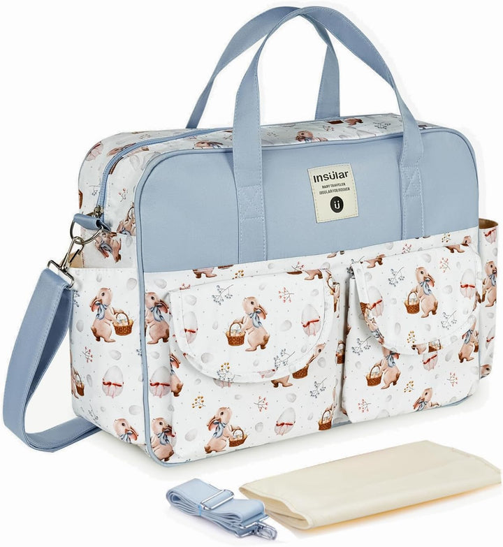 Mummy Shoulder Bag Diaper Bag Chic Nappy Changing Bag Tote/Messenger Style Large with Changing Mat, Adjustable Straps
