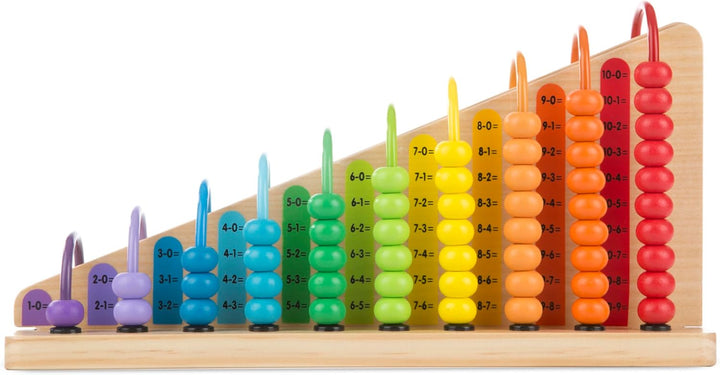 Add & Subtract Abacus - Educational Toy with 55 Colorful Beads and Sturdy Wooden Construction