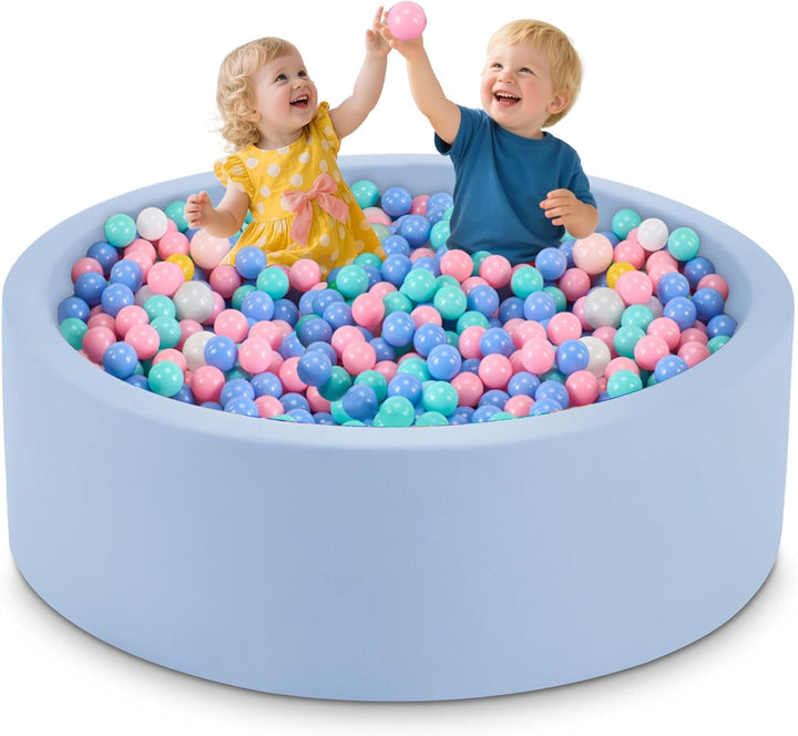 35.4" X 11.8" Foam Ball Pit for Toddlers, Baby round Balls Pool for Babies 1-3, Kids Play Ball Pits Ideal Gift for Boys and Girls, Balls Not Included, Grey