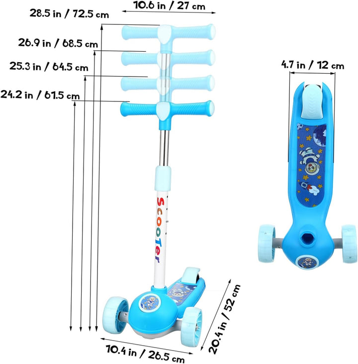 Three Wheeled Scooter Height Adjustable Portable Scooter for Stylish and Lightweight Outdoor for Ages