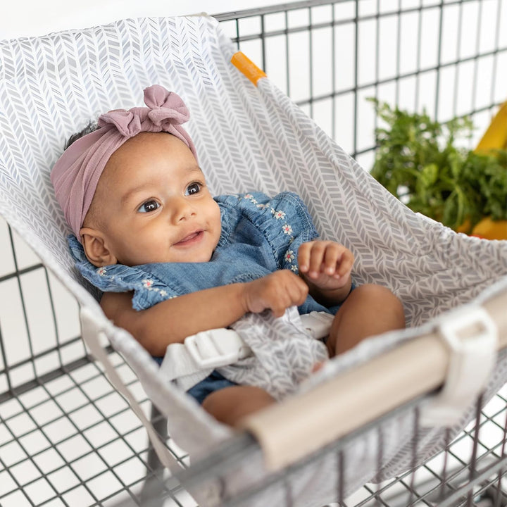 Shopping Cart Hammock – Infant Seat for Grocery Carts – Fits All Car Seat Models – Compatible with Wide 4-Seater Wagons (20”+ Only) – Holds up to 50 Lbs – Black