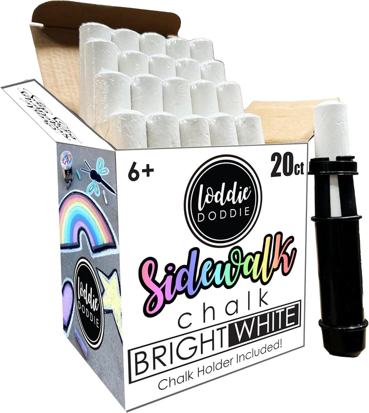 Sidewalk Chalk for Kids - 50 Count, 12 Multicolor Jumbo Sticks - Non-Toxic & Washable Bulk Chalk Pack in Reusable Bucket - Easy Grip for Vibrant Outdoor Kids Activities