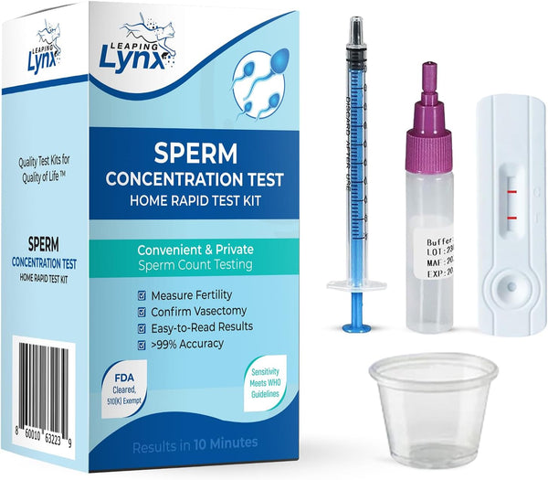 Fertility Test Kit for Men – Sperm Count Home Test Kit for Male Fertility – At-Home Semen Analysis Shows Normal or Low Sperm Count – Fast, Private, Easy to Use - Sperm Check Test Kit