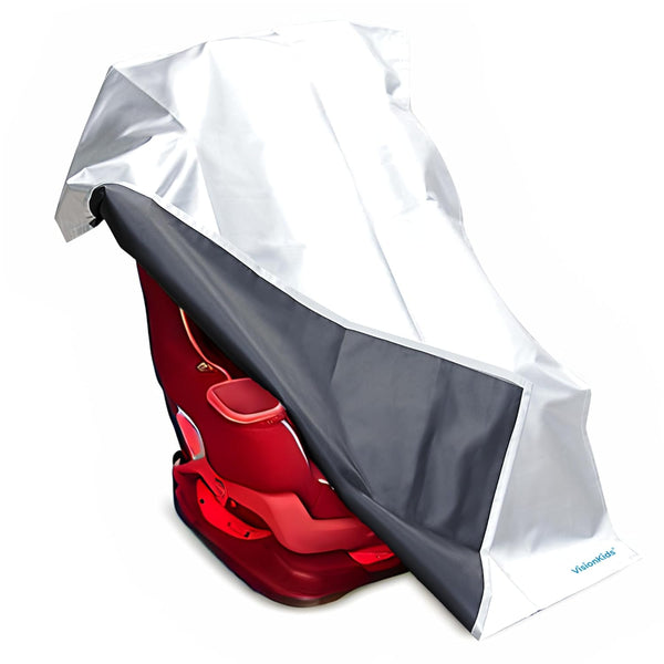 Baby Car Seat Sun Shade Cover with Free Storage Bag Included | Infant Car Seat Heat Protector | UV Protection Cooler Cover | Keeps Toddler Seat Cool in Baby Car | Travel Accessories Silver