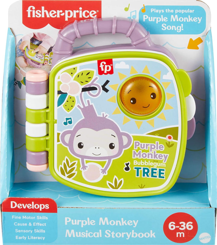 Baby Toy Purple Monkey Musical Storybook with Lights & Sounds for Infants & Toddlers Ages 6+ Months