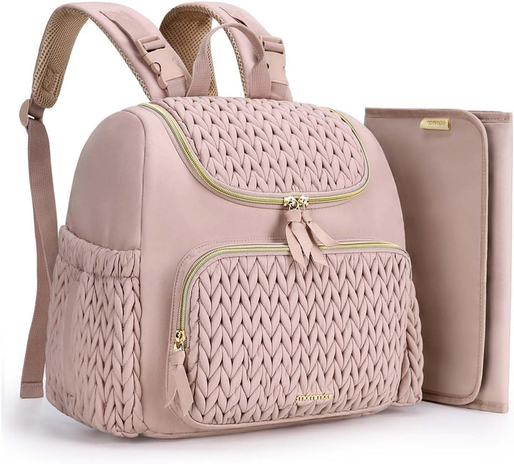 Diaper Bag Small Diaper Backpack Stylish Baby Travel Backpacks with Insulated Pockets, Changing Pad, Stroller Straps