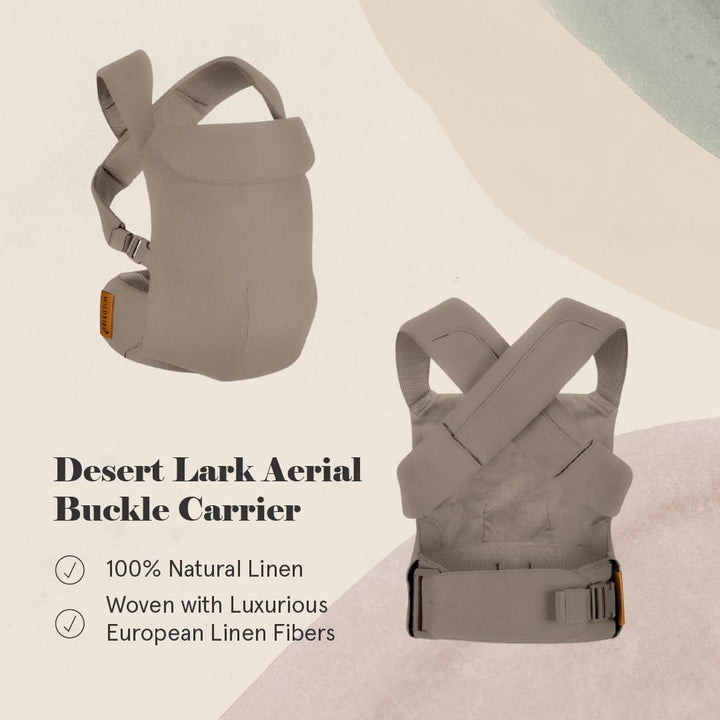 - Aerial Carrier - 7 to 45 Lbs - for Moms, Dads & Caregivers - 100% Natural European Linen Fibers - Versatile & Adjustable - Small Size - Desert Lark Fabric