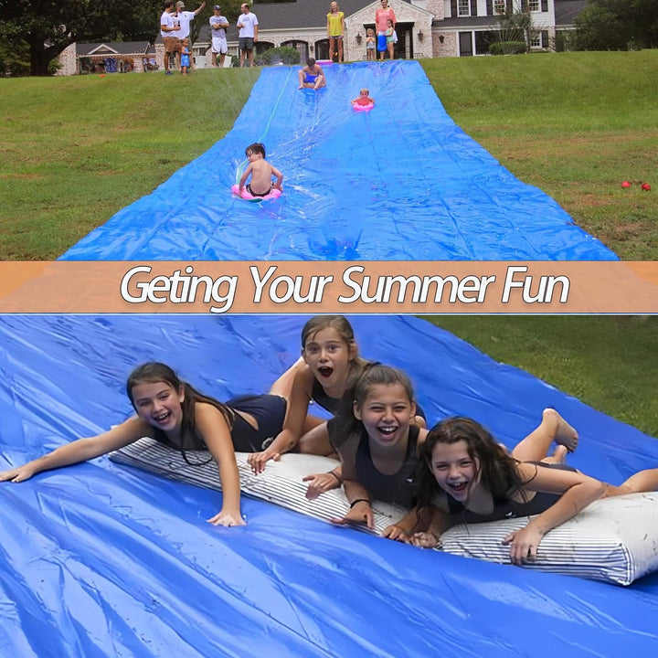 30 X 6Ft Slip and Slide for Adults with 2 Bodyboards, Extra Long Heavy Duty Slip N Slide Backyard, Lawn Big Water Slide Tarp for Adults (30 X 6 FT)