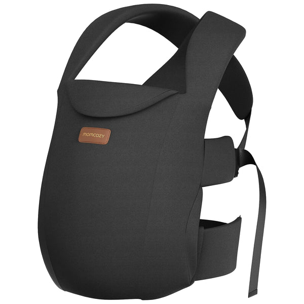 Newborn Carrier Weesnug- Lightweight and Cozy Comfort for 7-25 Lbs, Ergonomic Cross-Back Support, Effortless to Put On, Hands-Free Baby Carrier with Lumbar Support, Black