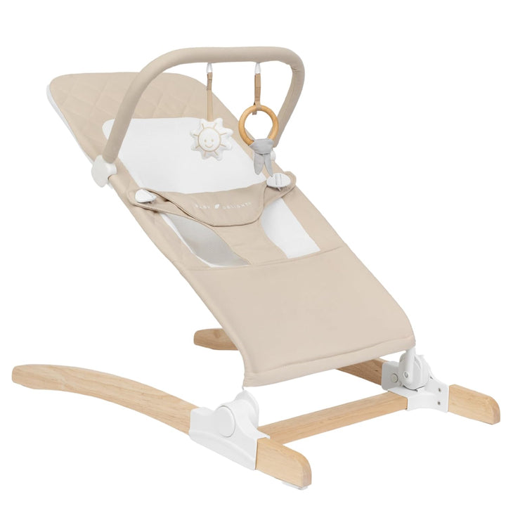 Alpine Deluxe Portable Bouncer, Infant, 0-6 Months, 100% GOTS Certified Cotton Fabrics, Organic Oat