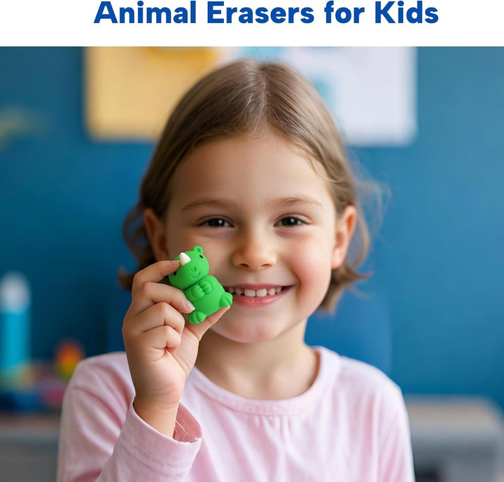 Animal Erasers for Kids, 35 Pcs Pencil Erasers Bulk Mini Erasers Treasure Box Toys for Classroom Prizes School Supplies