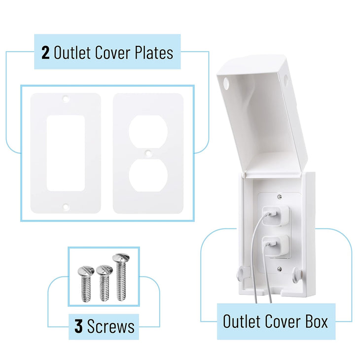 Bates - Baby Safety Outlet Cover Box, Outlet Covers Baby Proofing, Plug Covers for Electrical Outlets