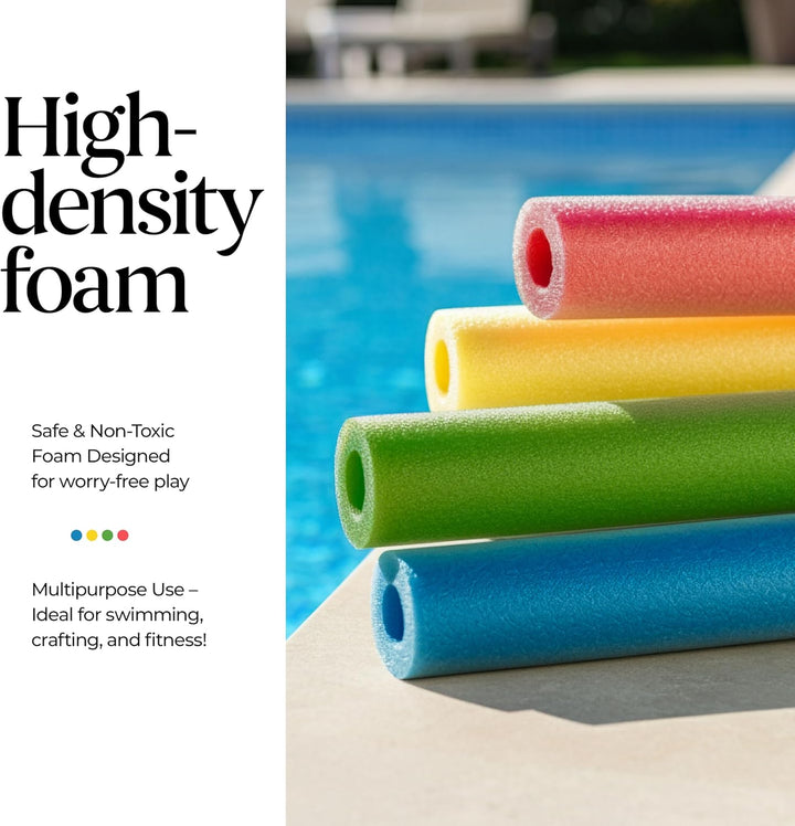 Pool Noodles Foam 40 Pack - Soft Rainbow Foam Noodle Tube, 4 Colors Bulk Swim Noodles, Multi-Purpose, Pool Toy, Floating Training Device, Exercise Aid, Craft Projects