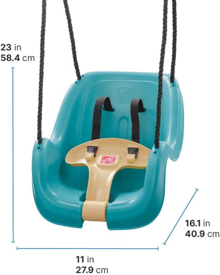 Infant to Toddler Swing, Baby Outdoor Swing, Backyard Bucket Style Swing Seat, Secure Harness, outside Weather-Resistant Rope, Attach to Playset, for Toddlers 9 Months -3 Years Old