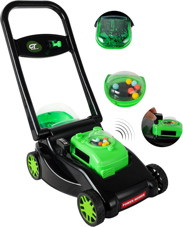 Kids Lawn Mower with Realistic Grass-Cutting Action and Sounds – No Batteries Required | Kid Lawn Mower, Fun Outdoor Push Toy and Gift for 3, 4, 5, 6, 7, 8 Year Old Boys and Girls (Black)