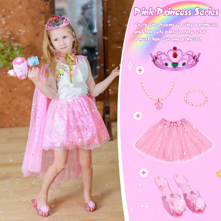 Princess Dress up for Girls - Dress up Clothes for Girls with Princess Shoes, Toys for Toddler Kids 3,4,5,6 Year Old