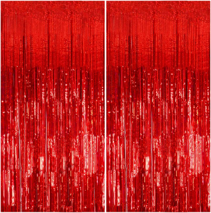 2 Pack Blue Streamers Party Decorations Fringe Backdrop Ocean Themed Decorations Foil Curtain Backdrop Blue Birthday Ocean Party Decor Supplies
